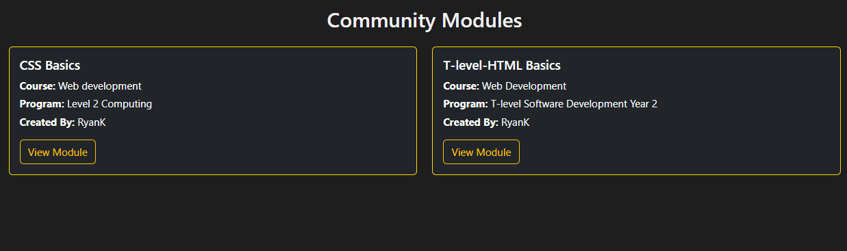 Community Module Explorer